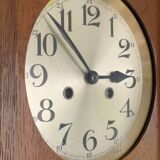 Antique art deco original f.m.s. Mauthe oak wall clock, Germany 1930s