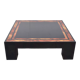 Vintage burl wooden coffee table, 1980s