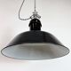 Black Enamel Industrial Pendant Lamp from AEG, 1930s