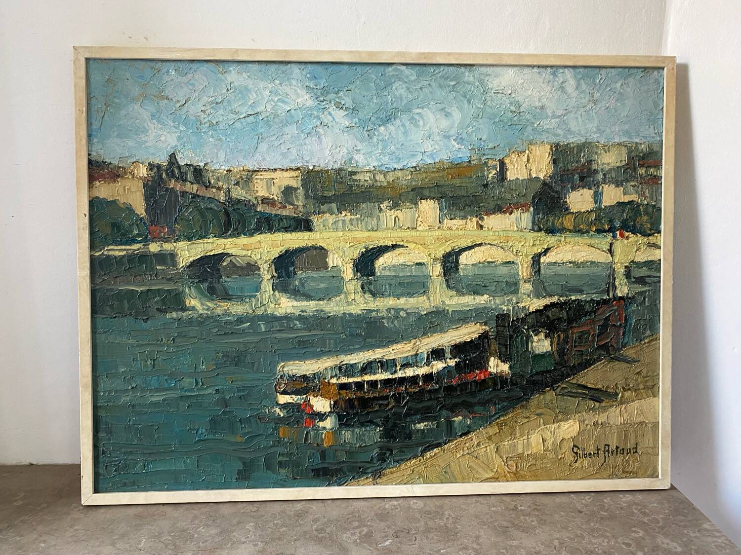 Barges along the Rhône signed