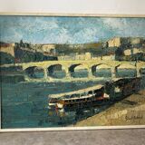 Barges along the Rhone signed