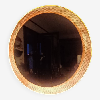 Miroir rétro éclairé tôle perforée 1950 Artimeta