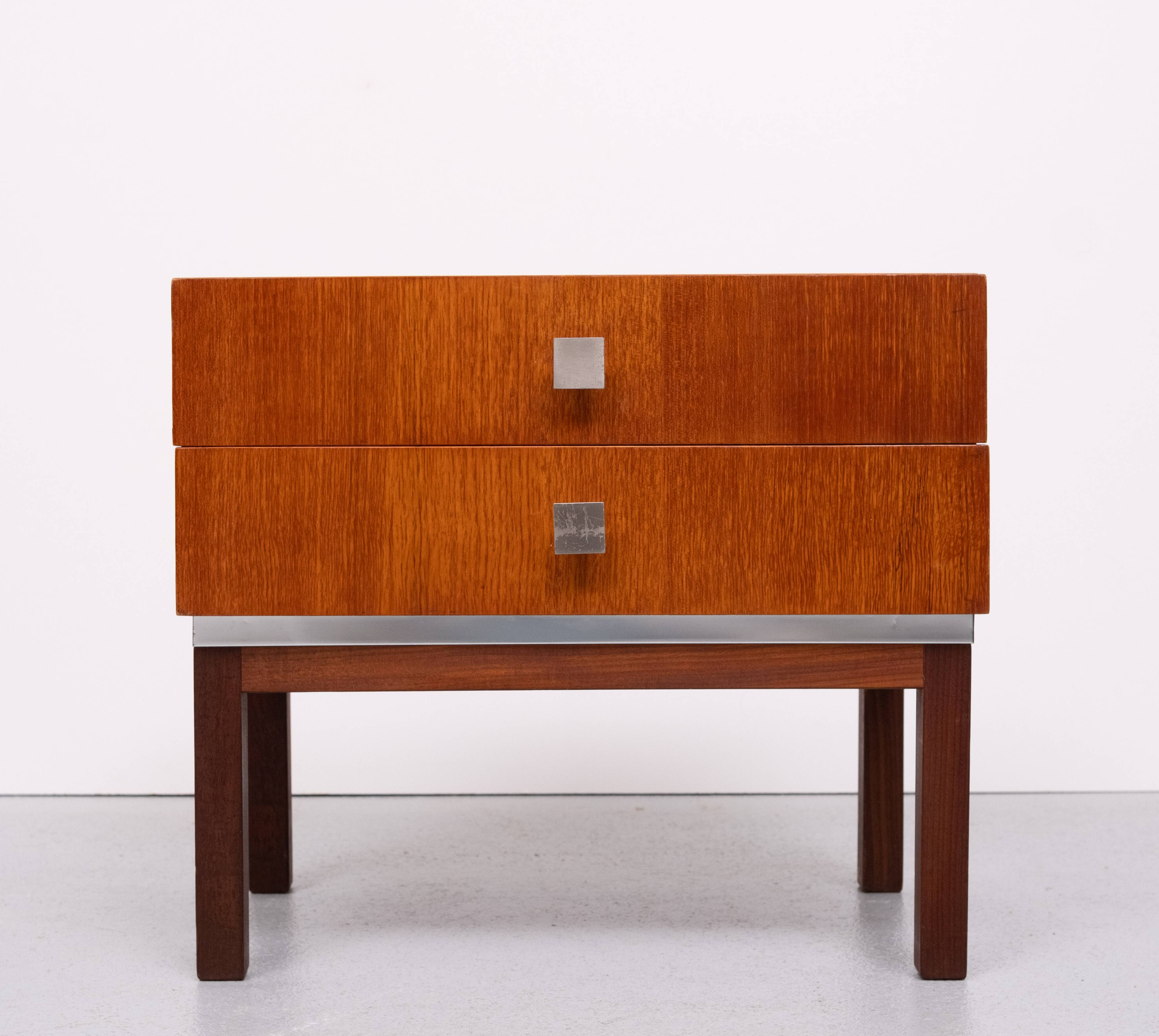 Pair of Meurop teak bedside tables 1960 Belgium