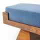 Bench in ash and glacier blue velvet. Contemporary.