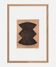 Abstract painting on framed paper signed Eawy in brown and black.