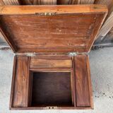 Antique camphor chest made of camphor wood and brass