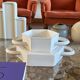Sergio Asti, white ceramic centerpiece, Gabbianelli Italy ca. 1970