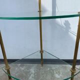 Neoclassical corner or corner seat, 3 levels in white tempered glass