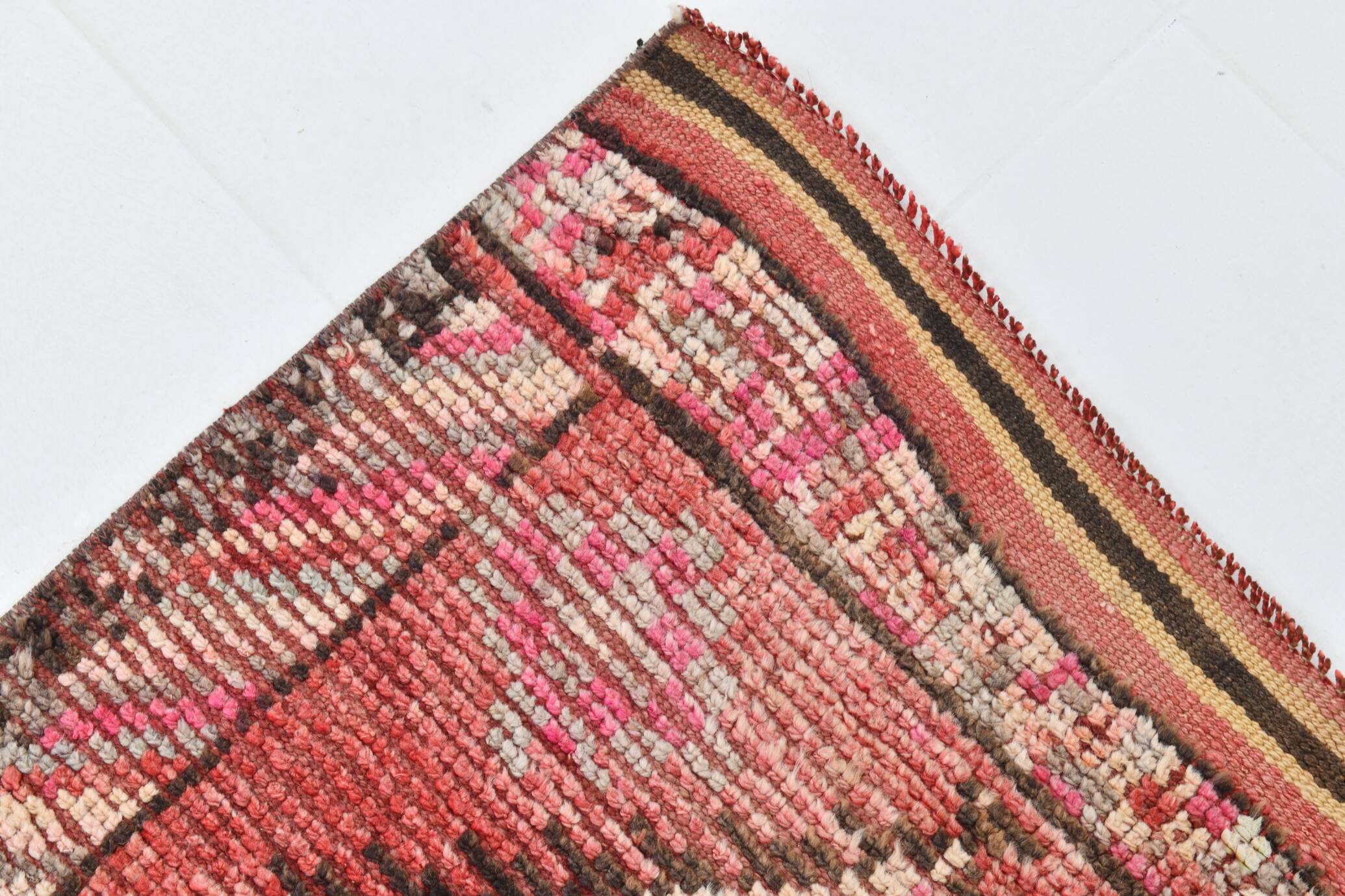 83x337Cm Cinnamon Red Runner Rug, Turkish Wool Runner Rug, Antique Rug