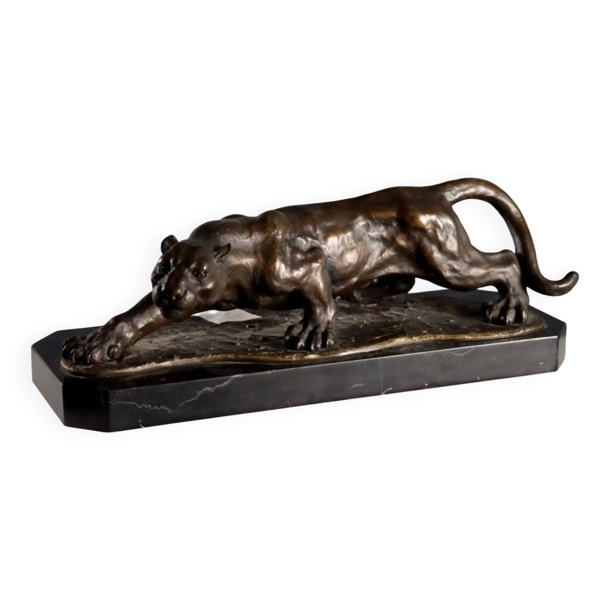 Sculpture en bronze « Tigre en embuscade » de Rembrandt Bugatti, XXe siècle