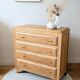 Commode vintage rénovée, chêne blond, pieds compas, années 50 60