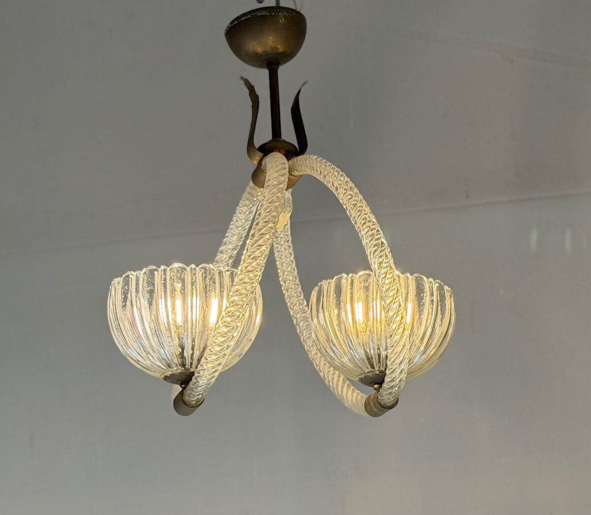 Venetian glass chandelier from Murano, circa 1950.