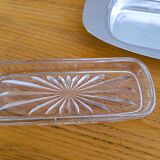 Silver metal butter dish