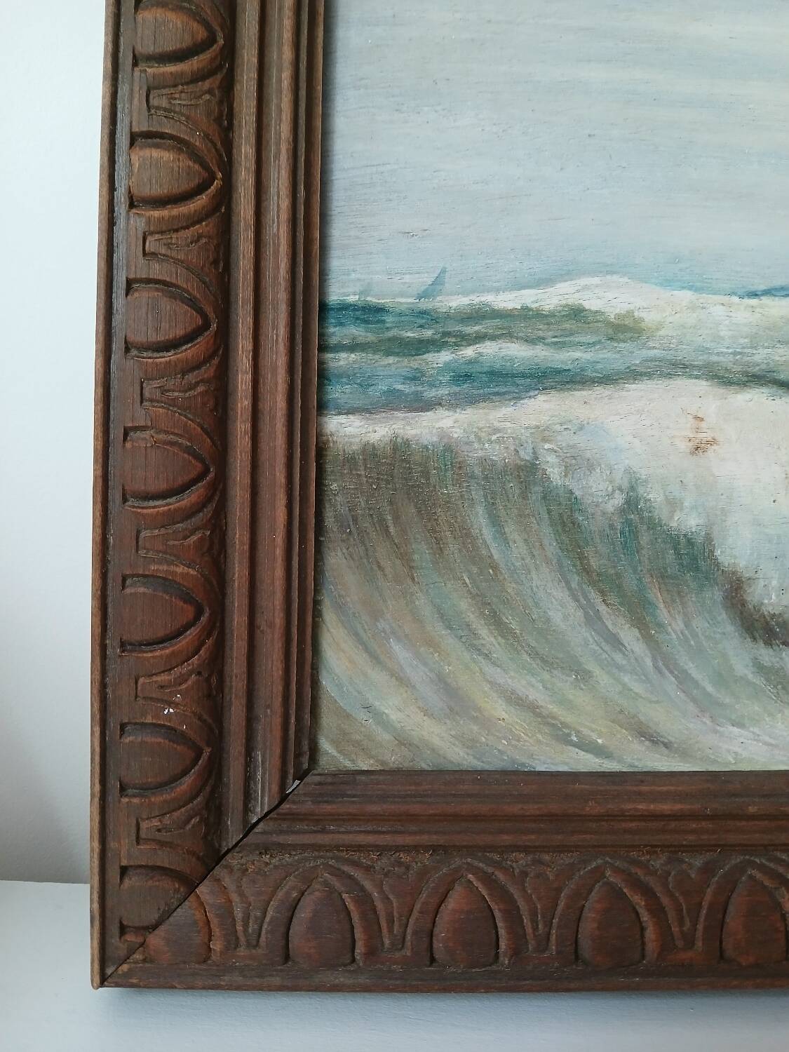 Painting on wood "seaside"