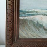 Painting on wood "seaside"