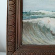 Painting on wood "seaside"