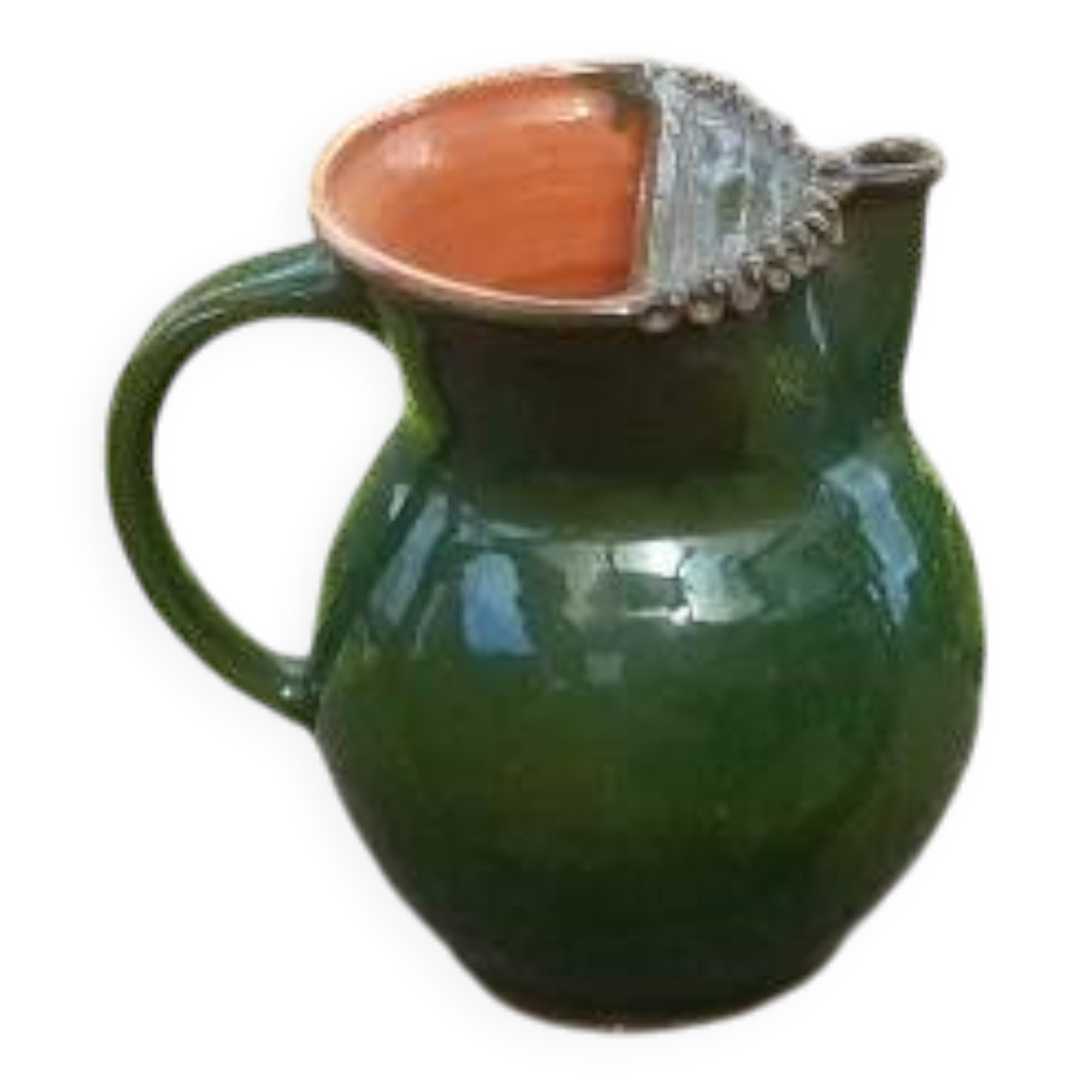 Mid-20th century glazed terracotta pitcher