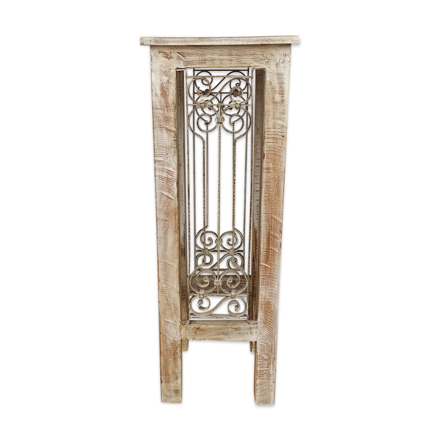 Guéridon ancien en bois et fer forgé