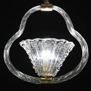 Charming Ercole Barovier Art Deco Chandelier, 'Bullicante' Glass Murano, 1940s