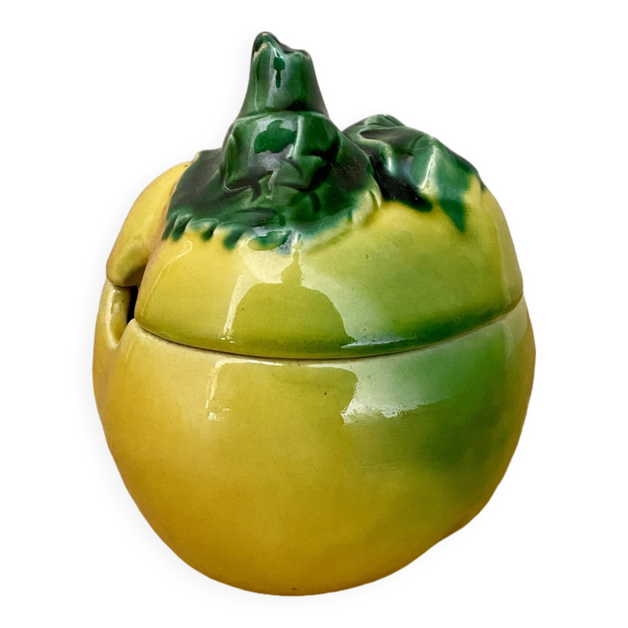 Mustard pot or jam pot in apple slip