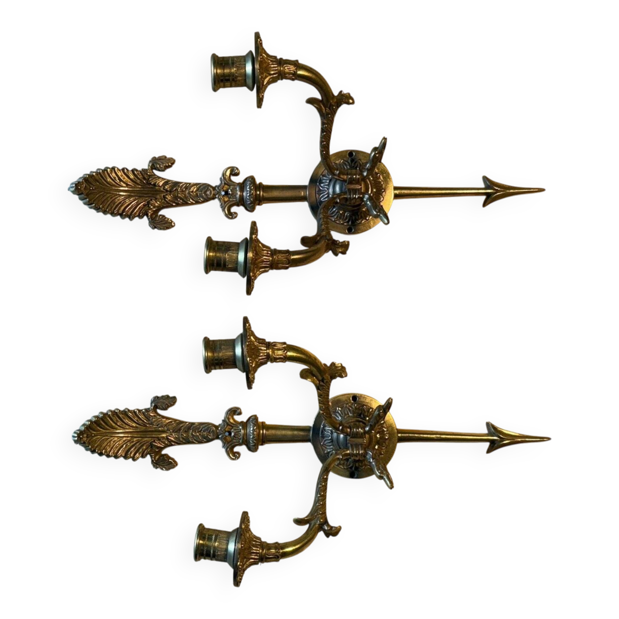 Paire d'appliques en bronze de style Empire