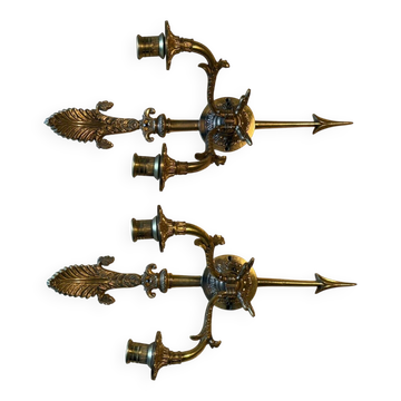 Paire d'appliques en bronze de style Empire