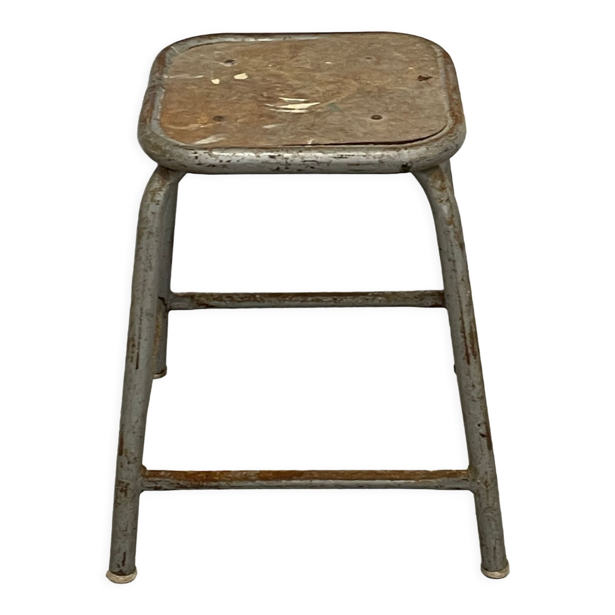 Tabouret d'atelier fer et bois