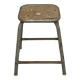 Tabouret d'atelier fer et bois