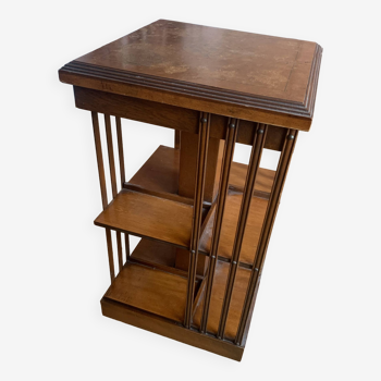 Sheraton Revival Revolving Bookcase in Elm and Satin Wood