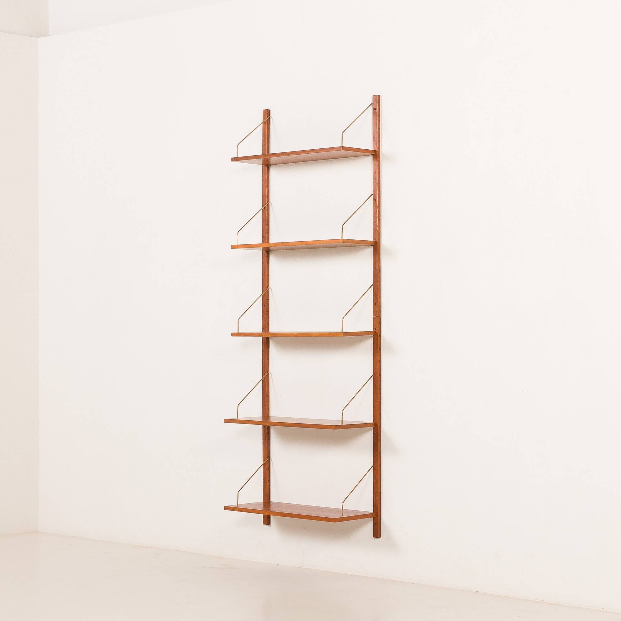 Danish teak shelving unit, set of 5 shelves, 1960s
