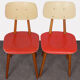 Pair of red chairs for manufacturer Ton, 1960