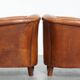 Ensemble de 2 fauteuils club en cuir de mouton