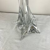 Solid glass lamp and dried flower lampshade from the 60s/70s