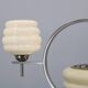 1930s Art Deco nickel and cream glass chandelier