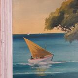 Oil on panel Côte d Azur