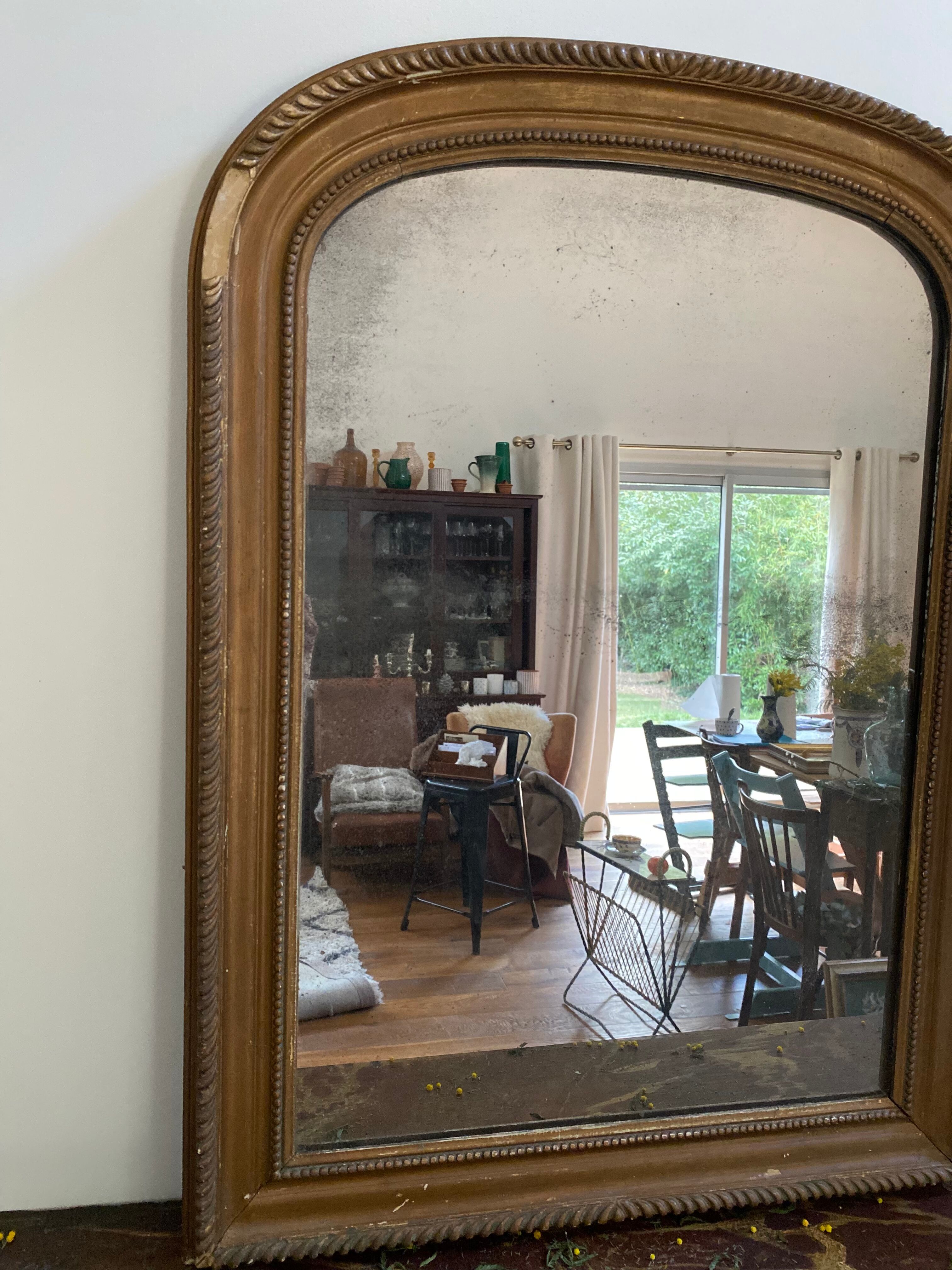 Old gilded mirror Louis Philippe style, 80x57 cm