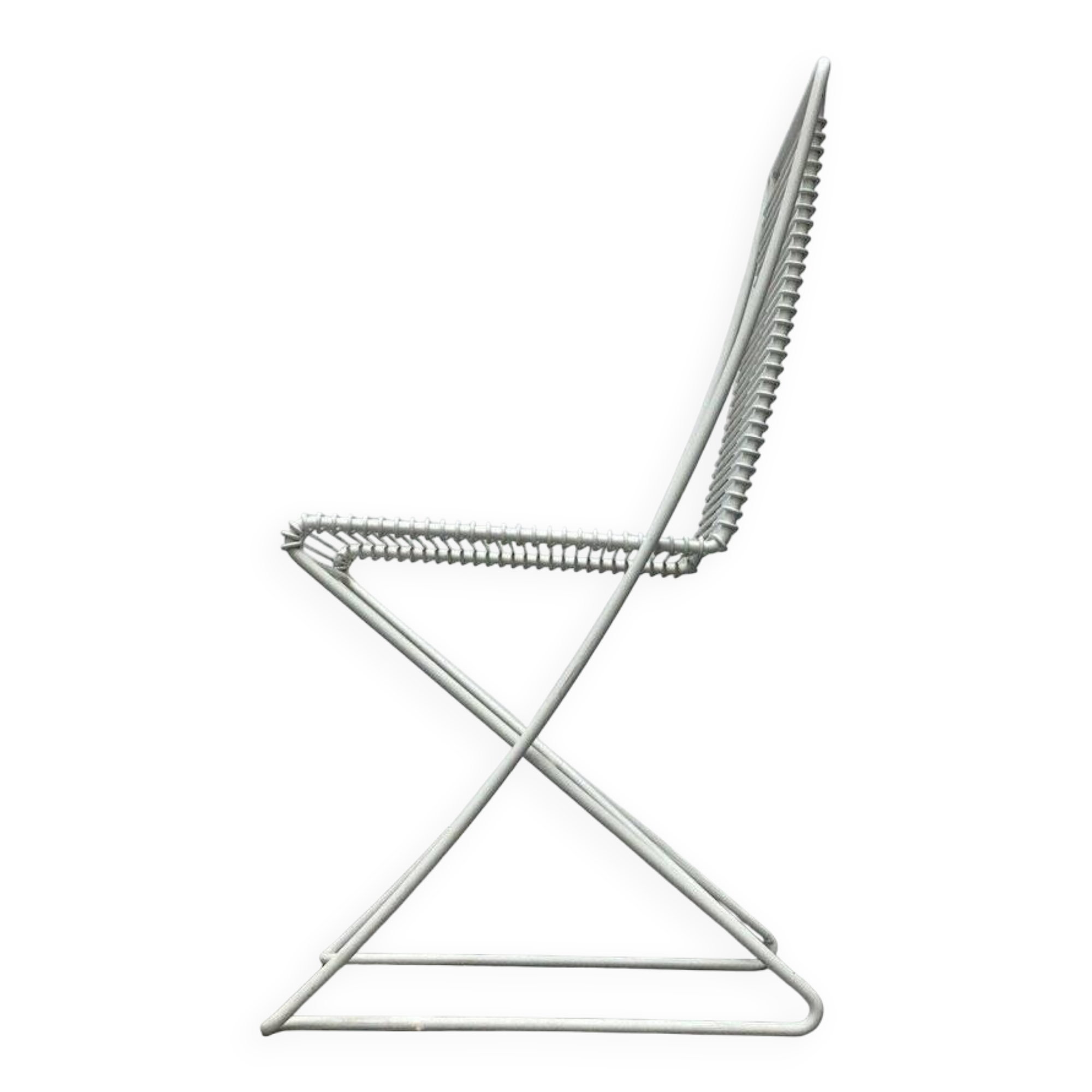 White postmodern Kreuzschwinger chairs by Till Behrens for Schlubach, 1980s, set of 3.