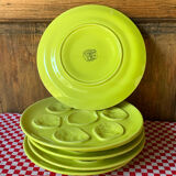 Anise green oyster plates Niderviller 1960