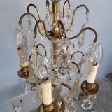 Candelabra bronze and crystal XIXem