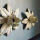 Pair of vintage white metal wall lamps/ceiling lamps