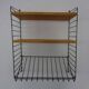 Swedish wall unit in ash and metal by Kajsa & Nils Nisse Strinning for String, 1950s