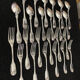 12 cutlery entremets model shell silver metal
