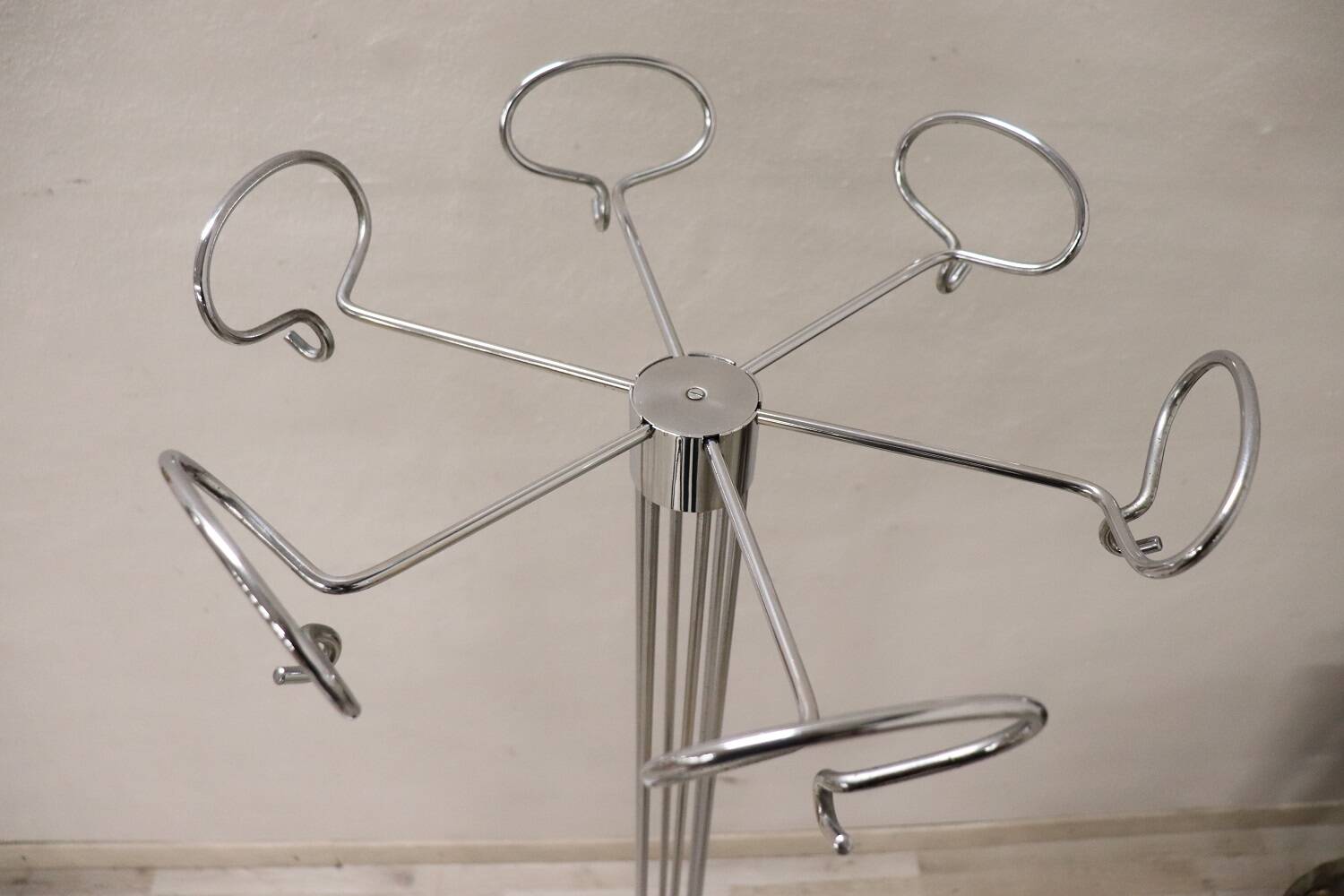 1970s chrome floor coat rack