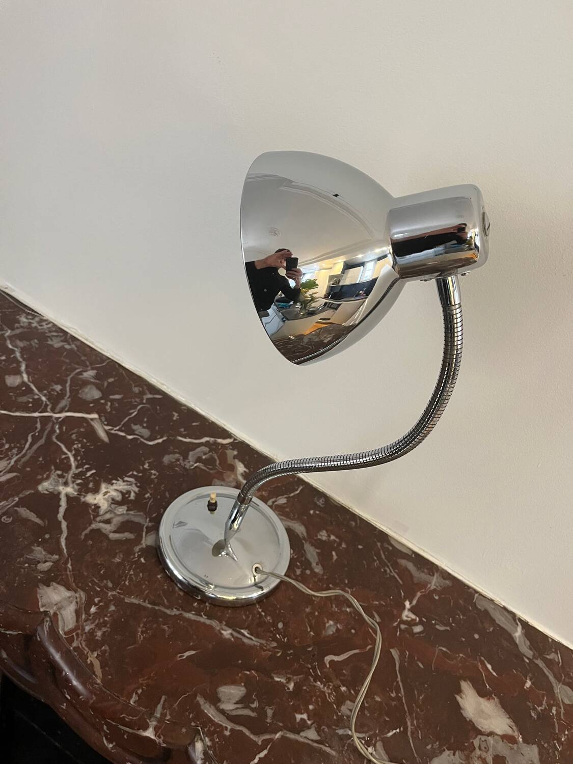 Vintage chrome flexible table lamp - 1960s