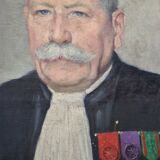 Portrait de juge magistrat notable signé Louis Flot peintre lorrain 1937