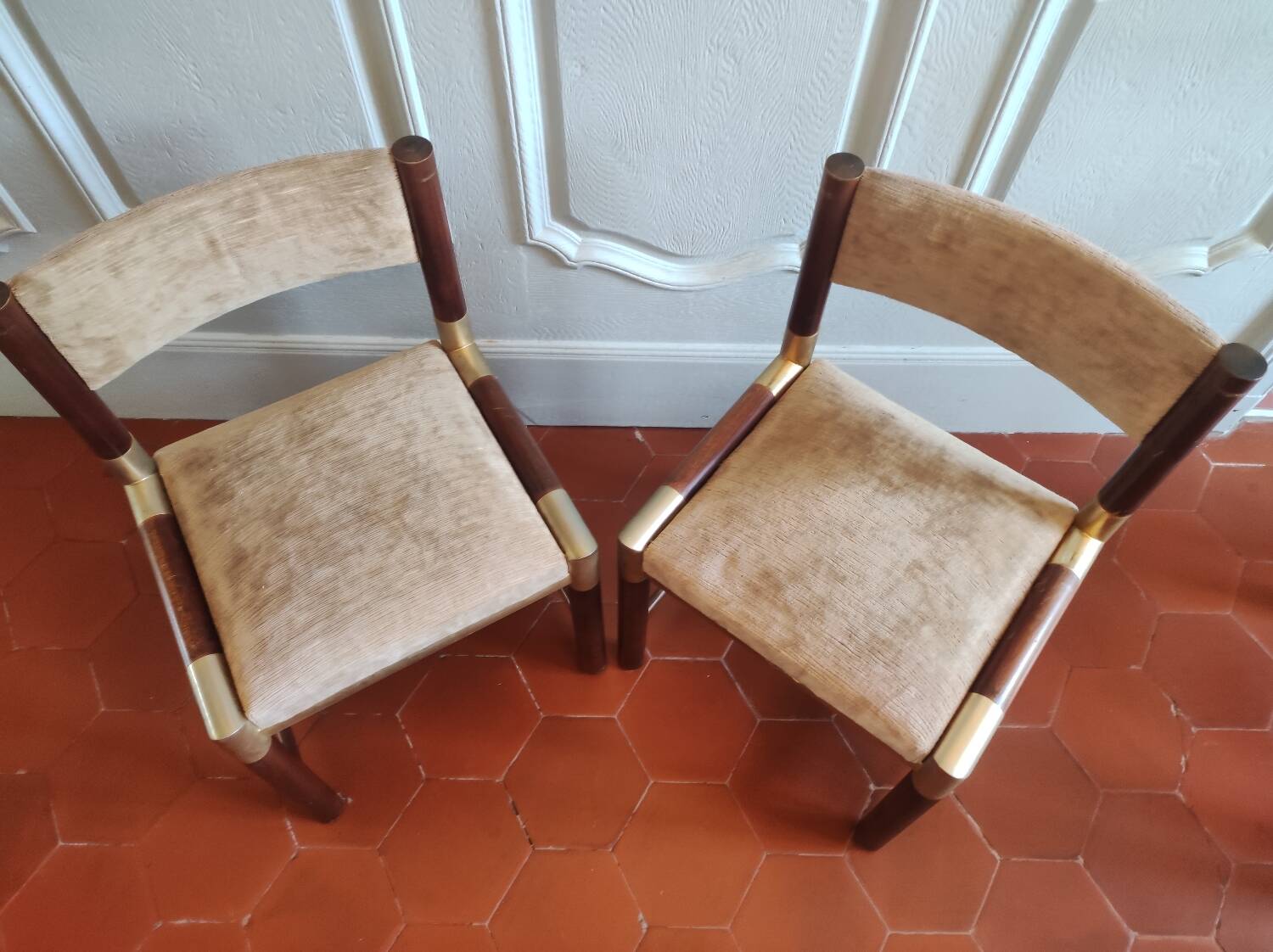 Set of 4 chairs by Pierre Jolliet from the 1970s.