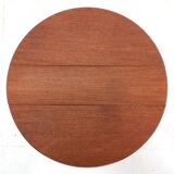 Set of 2 round mid-century teak side tables by Carlo Jensen for Poul Hundevad, 1960s, Danish modern design, foldable