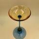 Yellow and blue glass candle holder