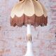 Art Deco Table Lamp in Ceramic and Textile Lampshade, Austria-Vienna, 1910s