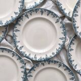 12 ironstone dinner plates “Florence” Longwy